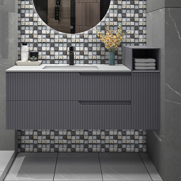 Mosaic Tile Wallpaper Plastic Peel and Stick Wall Tile with Waterproof Grey 20-Piece Set Clearhalo 'Flooring 'Home Improvement' 'home_improvement' 'home_improvement_peel_stick_blacksplash' 'Peel & Stick Backsplash Tile' 'peel_stick_blacksplash' 'Walls & Ceilings' Walls and Ceiling' 7046192