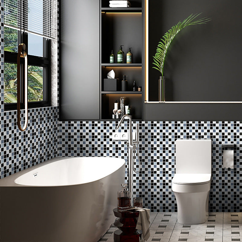 Mosaic Tile Wallpaper Plastic Peel and Stick Wall Tile with Waterproof Black 20-Piece Set Clearhalo 'Flooring 'Home Improvement' 'home_improvement' 'home_improvement_peel_stick_blacksplash' 'Peel & Stick Backsplash Tile' 'peel_stick_blacksplash' 'Walls & Ceilings' Walls and Ceiling' 7046195