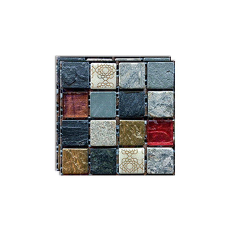 Mosaic Tile Wallpaper Plastic Peel and Stick Wall Tile with Waterproof Navy Clearhalo 'Flooring 'Home Improvement' 'home_improvement' 'home_improvement_peel_stick_blacksplash' 'Peel & Stick Backsplash Tile' 'peel_stick_blacksplash' 'Walls & Ceilings' Walls and Ceiling' 7046196