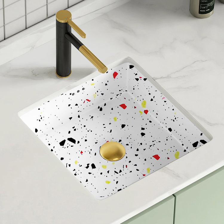 Modern Undermount Vanity Sink Square Porcelain with Pop-Up Drain Basin Sink Clearhalo 'Bathroom Remodel & Bathroom Fixtures' 'Bathroom Sinks & Faucet Components' 'Bathroom Sinks' 'bathroom_sink' 'Home Improvement' 'home_improvement' 'home_improvement_bathroom_sink' 7046259