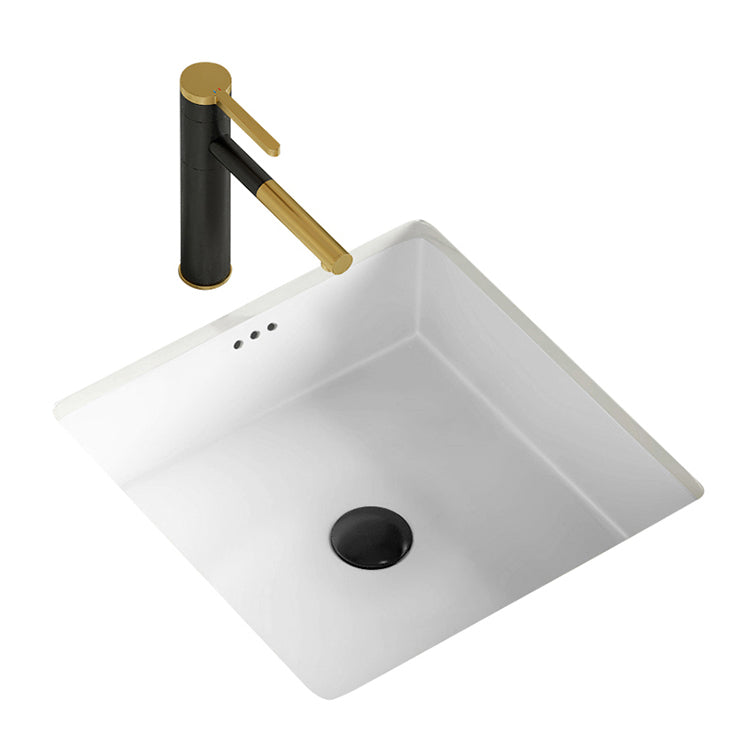 Modern Undermount Vanity Sink Square Porcelain with Pop-Up Drain Basin Sink Clearhalo 'Bathroom Remodel & Bathroom Fixtures' 'Bathroom Sinks & Faucet Components' 'Bathroom Sinks' 'bathroom_sink' 'Home Improvement' 'home_improvement' 'home_improvement_bathroom_sink' 7046268