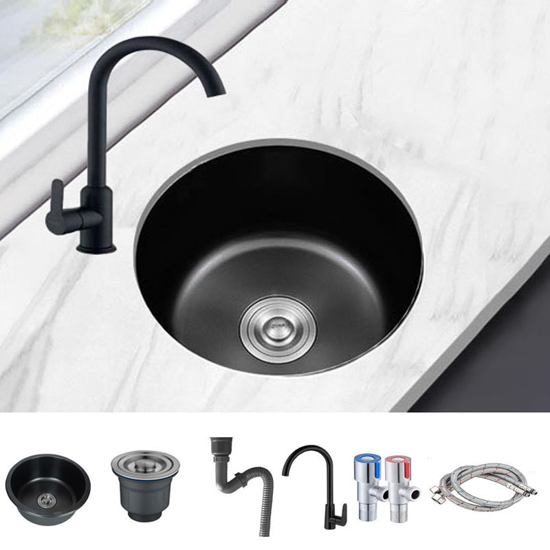 Contemporary Style Kitchen Sink Stainless Steel Round Drop-In Kitchen Sink Sink with Faucet Round Faucet Clearhalo 'Home Improvement' 'home_improvement' 'home_improvement_kitchen_sinks' 'Kitchen Remodel & Kitchen Fixtures' 'Kitchen Sinks & Faucet Components' 'Kitchen Sinks' 'kitchen_sinks' 7046277