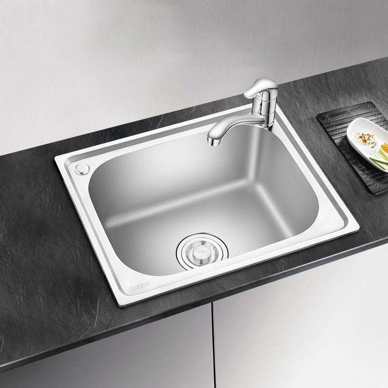 Modern Style Kitchen Sink Stainless Steel Dirt Resistant Kitchen Sink(Not Included Faucet) Clearhalo 'Home Improvement' 'home_improvement' 'home_improvement_kitchen_sinks' 'Kitchen Remodel & Kitchen Fixtures' 'Kitchen Sinks & Faucet Components' 'Kitchen Sinks' 'kitchen_sinks' 7046343