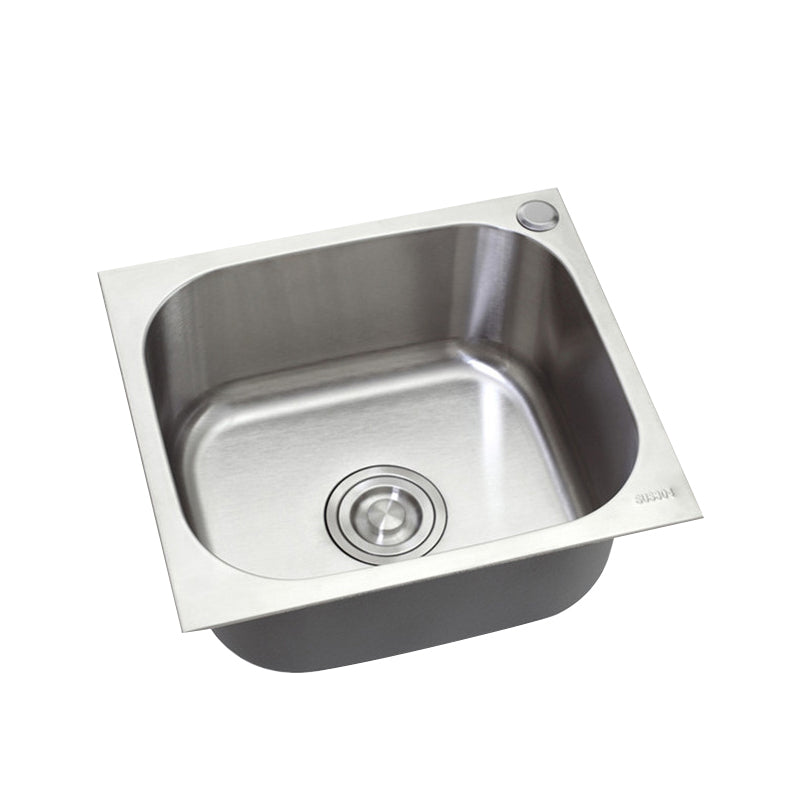 Modern Style Kitchen Sink Stainless Steel Dirt Resistant Kitchen Sink(Not Included Faucet) 17"L x 15"W x 8"H Clearhalo 'Home Improvement' 'home_improvement' 'home_improvement_kitchen_sinks' 'Kitchen Remodel & Kitchen Fixtures' 'Kitchen Sinks & Faucet Components' 'Kitchen Sinks' 'kitchen_sinks' 7046344