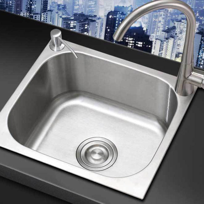 Modern Style Kitchen Sink Stainless Steel Dirt Resistant Kitchen Sink(Not Included Faucet) Clearhalo 'Home Improvement' 'home_improvement' 'home_improvement_kitchen_sinks' 'Kitchen Remodel & Kitchen Fixtures' 'Kitchen Sinks & Faucet Components' 'Kitchen Sinks' 'kitchen_sinks' 7046346