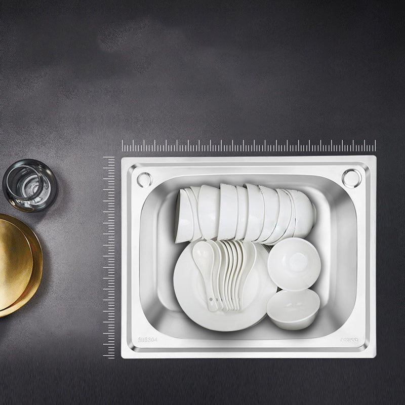 Modern Style Kitchen Sink Stainless Steel Dirt Resistant Kitchen Sink(Not Included Faucet) Clearhalo 'Home Improvement' 'home_improvement' 'home_improvement_kitchen_sinks' 'Kitchen Remodel & Kitchen Fixtures' 'Kitchen Sinks & Faucet Components' 'Kitchen Sinks' 'kitchen_sinks' 7046347