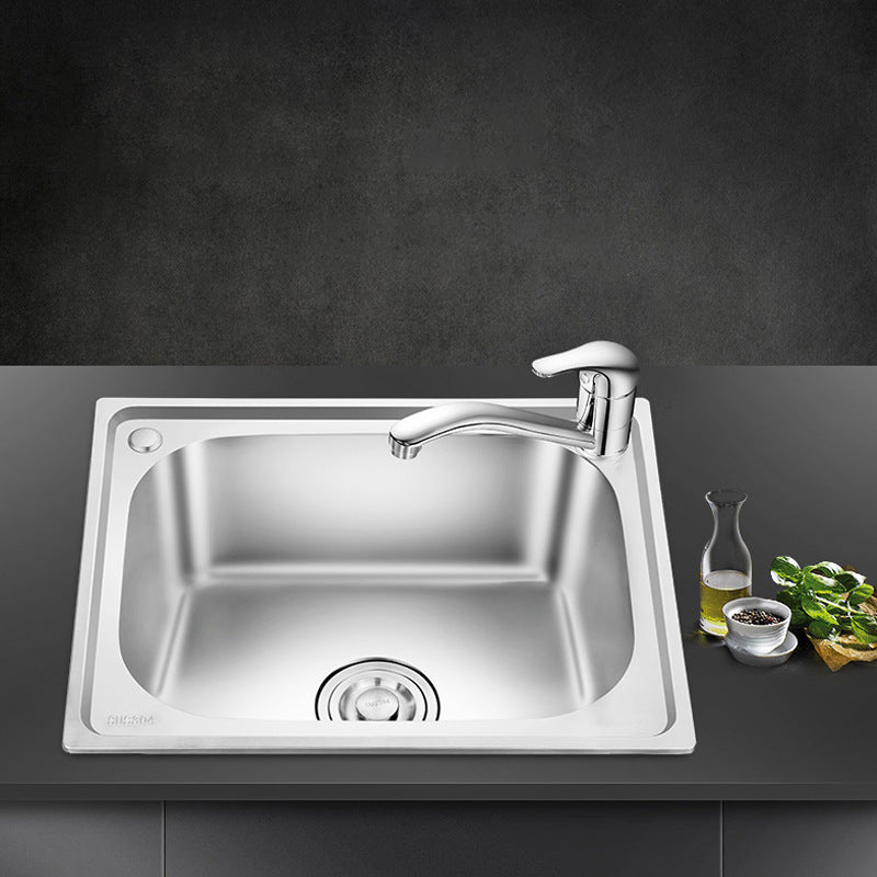 Modern Style Kitchen Sink Stainless Steel Dirt Resistant Kitchen Sink(Not Included Faucet) Clearhalo 'Home Improvement' 'home_improvement' 'home_improvement_kitchen_sinks' 'Kitchen Remodel & Kitchen Fixtures' 'Kitchen Sinks & Faucet Components' 'Kitchen Sinks' 'kitchen_sinks' 7046348