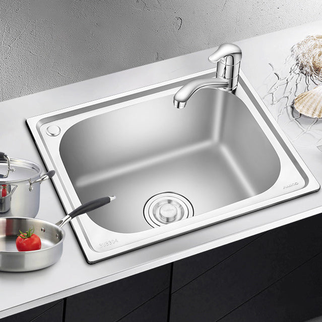 Modern Style Kitchen Sink Stainless Steel Dirt Resistant Kitchen Sink(Not Included Faucet) Clearhalo 'Home Improvement' 'home_improvement' 'home_improvement_kitchen_sinks' 'Kitchen Remodel & Kitchen Fixtures' 'Kitchen Sinks & Faucet Components' 'Kitchen Sinks' 'kitchen_sinks' 7046352