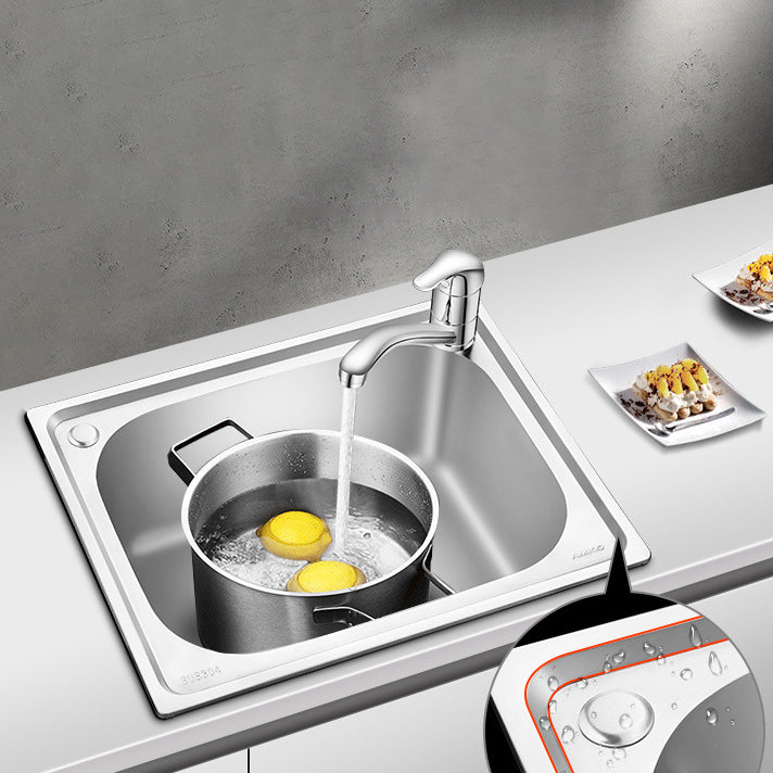 Modern Style Kitchen Sink Stainless Steel Dirt Resistant Kitchen Sink(Not Included Faucet) Clearhalo 'Home Improvement' 'home_improvement' 'home_improvement_kitchen_sinks' 'Kitchen Remodel & Kitchen Fixtures' 'Kitchen Sinks & Faucet Components' 'Kitchen Sinks' 'kitchen_sinks' 7046353