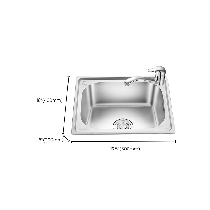 Modern Style Kitchen Sink Stainless Steel Dirt Resistant Kitchen Sink(Not Included Faucet) Clearhalo 'Home Improvement' 'home_improvement' 'home_improvement_kitchen_sinks' 'Kitchen Remodel & Kitchen Fixtures' 'Kitchen Sinks & Faucet Components' 'Kitchen Sinks' 'kitchen_sinks' 7046355