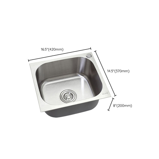Modern Style Kitchen Sink Stainless Steel Dirt Resistant Kitchen Sink(Not Included Faucet) Clearhalo 'Home Improvement' 'home_improvement' 'home_improvement_kitchen_sinks' 'Kitchen Remodel & Kitchen Fixtures' 'Kitchen Sinks & Faucet Components' 'Kitchen Sinks' 'kitchen_sinks' 7046358
