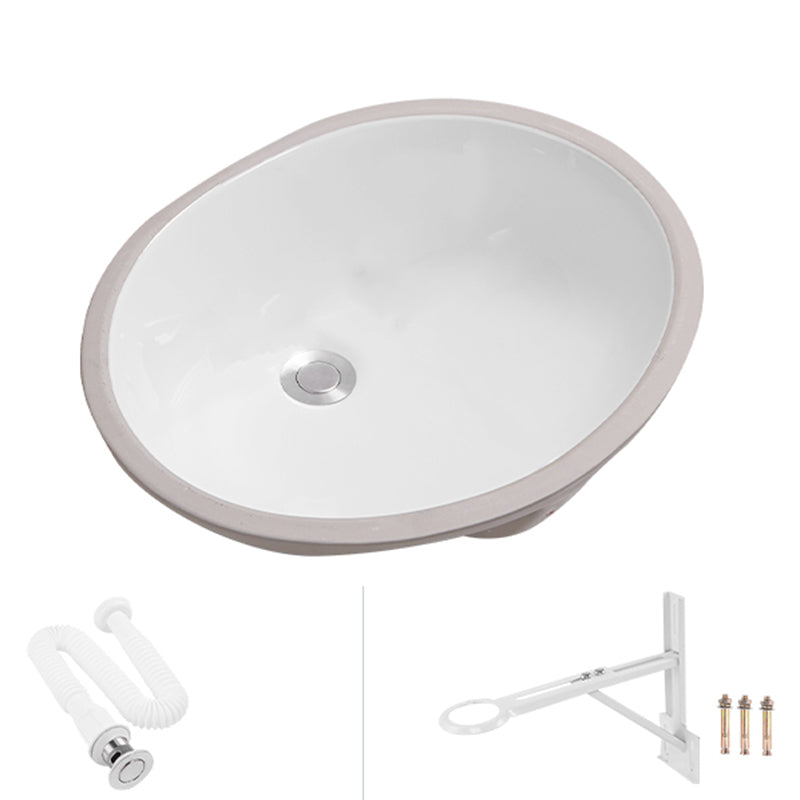 Modern Oval Wash Stand Ceramic Metal Undermount Bathroom Sink 20"L x 16"W x 8"H Sink Clearhalo 'Bathroom Remodel & Bathroom Fixtures' 'Bathroom Sinks & Faucet Components' 'Bathroom Sinks' 'bathroom_sink' 'Home Improvement' 'home_improvement' 'home_improvement_bathroom_sink' 7046374