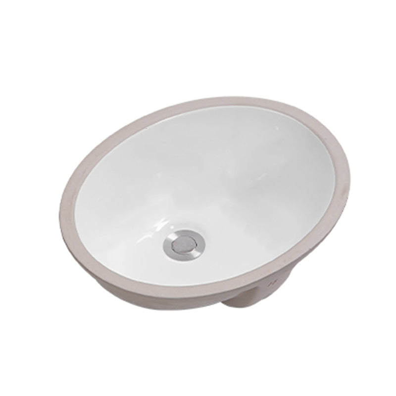 Modern Oval Wash Stand Ceramic Metal Undermount Bathroom Sink Clearhalo 'Bathroom Remodel & Bathroom Fixtures' 'Bathroom Sinks & Faucet Components' 'Bathroom Sinks' 'bathroom_sink' 'Home Improvement' 'home_improvement' 'home_improvement_bathroom_sink' 7046375