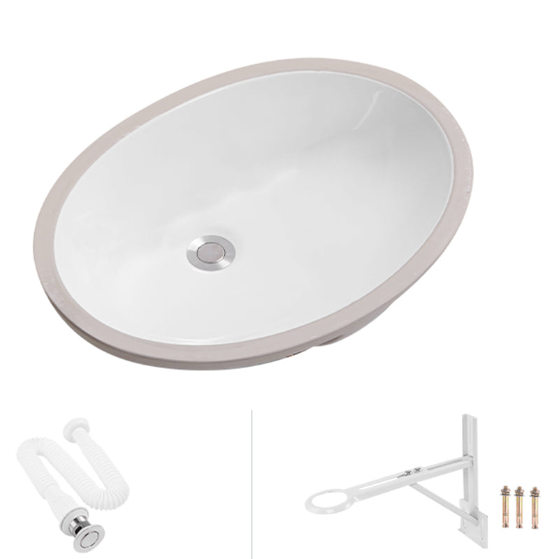 Modern Oval Wash Stand Ceramic Metal Undermount Bathroom Sink 22"L x 16"W x 8"H Sink Clearhalo 'Bathroom Remodel & Bathroom Fixtures' 'Bathroom Sinks & Faucet Components' 'Bathroom Sinks' 'bathroom_sink' 'Home Improvement' 'home_improvement' 'home_improvement_bathroom_sink' 7046376