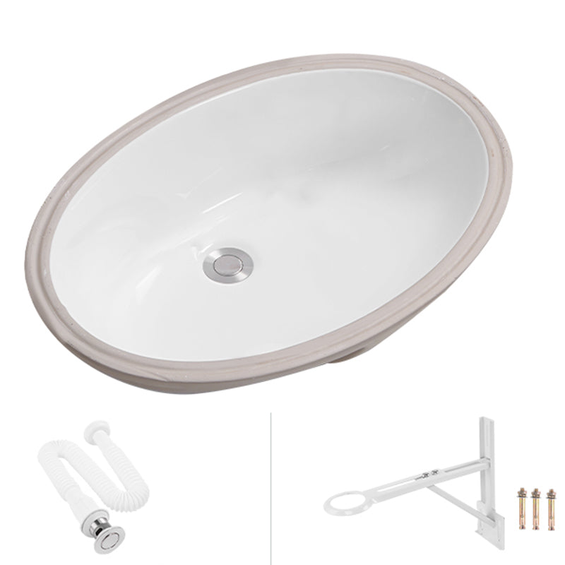 Modern Oval Wash Stand Ceramic Metal Undermount Bathroom Sink 24"L x 17"W x 9"H Sink Clearhalo 'Bathroom Remodel & Bathroom Fixtures' 'Bathroom Sinks & Faucet Components' 'Bathroom Sinks' 'bathroom_sink' 'Home Improvement' 'home_improvement' 'home_improvement_bathroom_sink' 7046378