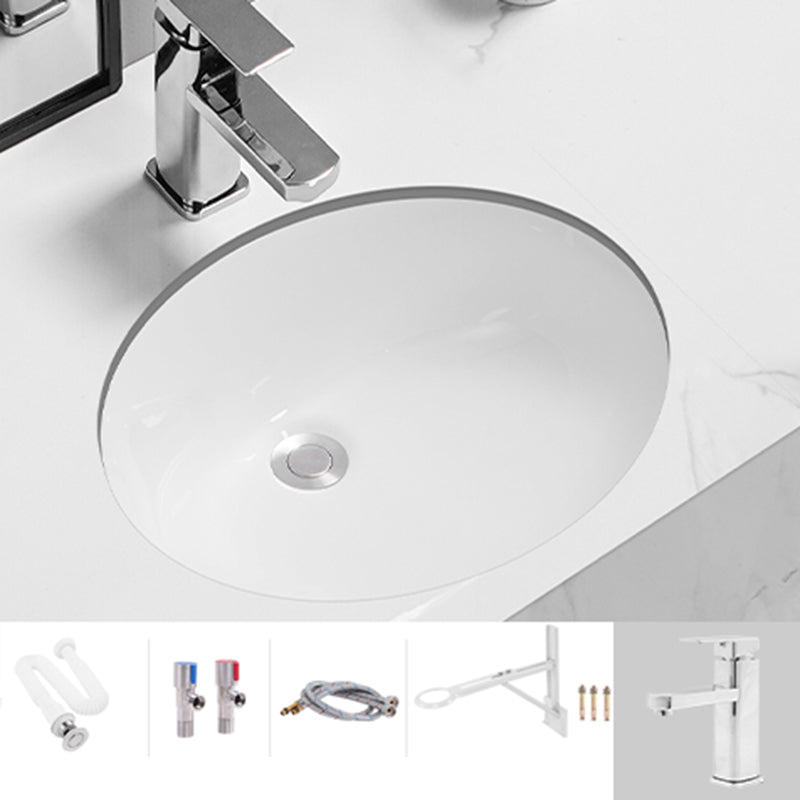 Modern Oval Wash Stand Ceramic Metal Undermount Bathroom Sink 20"L x 16"W x 8"H Sink with Faucet Clearhalo 'Bathroom Remodel & Bathroom Fixtures' 'Bathroom Sinks & Faucet Components' 'Bathroom Sinks' 'bathroom_sink' 'Home Improvement' 'home_improvement' 'home_improvement_bathroom_sink' 7046379