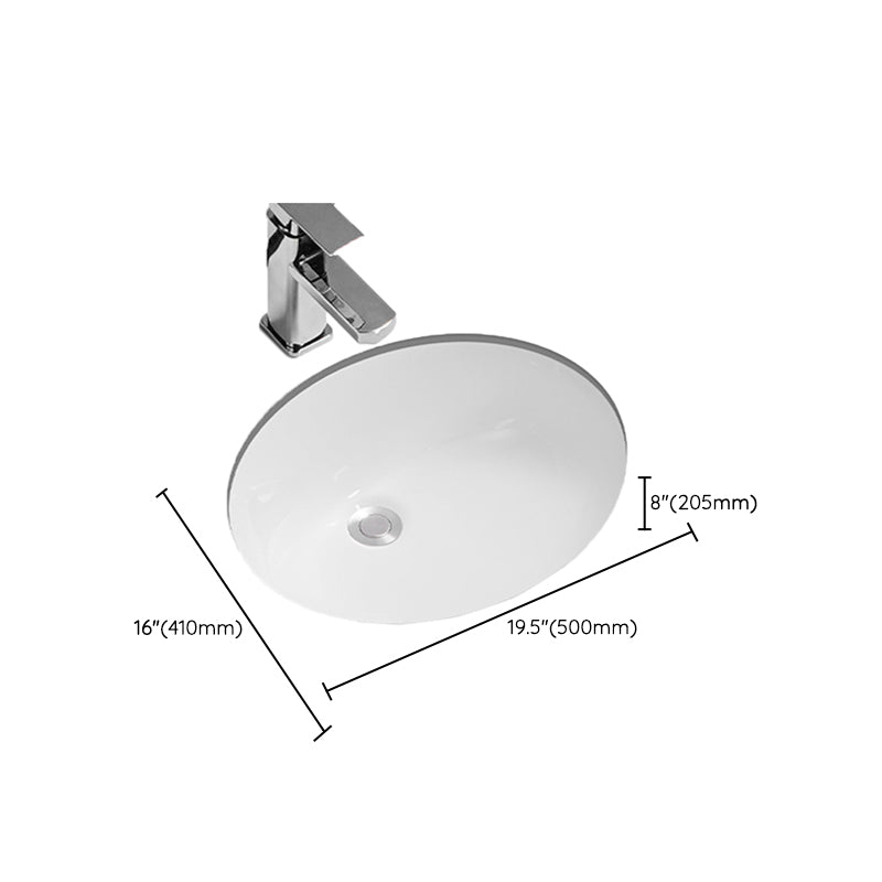 Modern Oval Wash Stand Ceramic Metal Undermount Bathroom Sink Clearhalo 'Bathroom Remodel & Bathroom Fixtures' 'Bathroom Sinks & Faucet Components' 'Bathroom Sinks' 'bathroom_sink' 'Home Improvement' 'home_improvement' 'home_improvement_bathroom_sink' 7046389