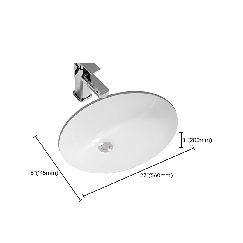 Modern Oval Wash Stand Ceramic Metal Undermount Bathroom Sink Clearhalo 'Bathroom Remodel & Bathroom Fixtures' 'Bathroom Sinks & Faucet Components' 'Bathroom Sinks' 'bathroom_sink' 'Home Improvement' 'home_improvement' 'home_improvement_bathroom_sink' 7046390