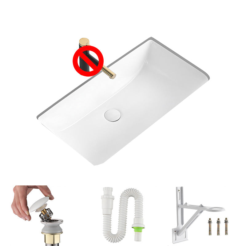 Modern Undermount Bathroom Sink Rectangular Porcelain with Faucet Basin Sink 28"L x 16"W x 9"H Sink Clearhalo 'Bathroom Remodel & Bathroom Fixtures' 'Bathroom Sinks & Faucet Components' 'Bathroom Sinks' 'bathroom_sink' 'Home Improvement' 'home_improvement' 'home_improvement_bathroom_sink' 7046431