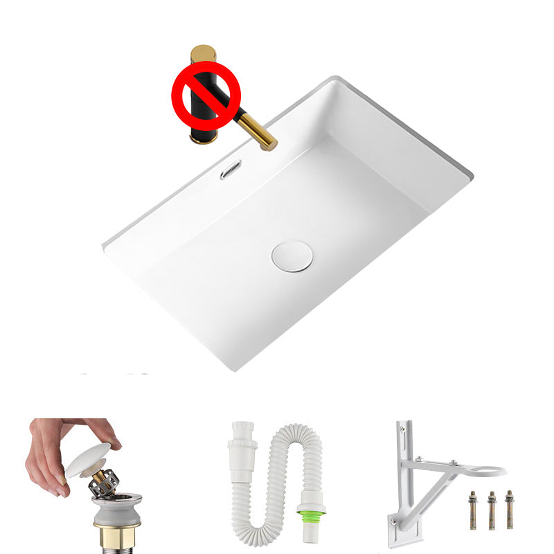 Modern Undermount Bathroom Sink Rectangular Porcelain with Faucet Basin Sink 28"L x 16"W x 8"H Sink Clearhalo 'Bathroom Remodel & Bathroom Fixtures' 'Bathroom Sinks & Faucet Components' 'Bathroom Sinks' 'bathroom_sink' 'Home Improvement' 'home_improvement' 'home_improvement_bathroom_sink' 7046435