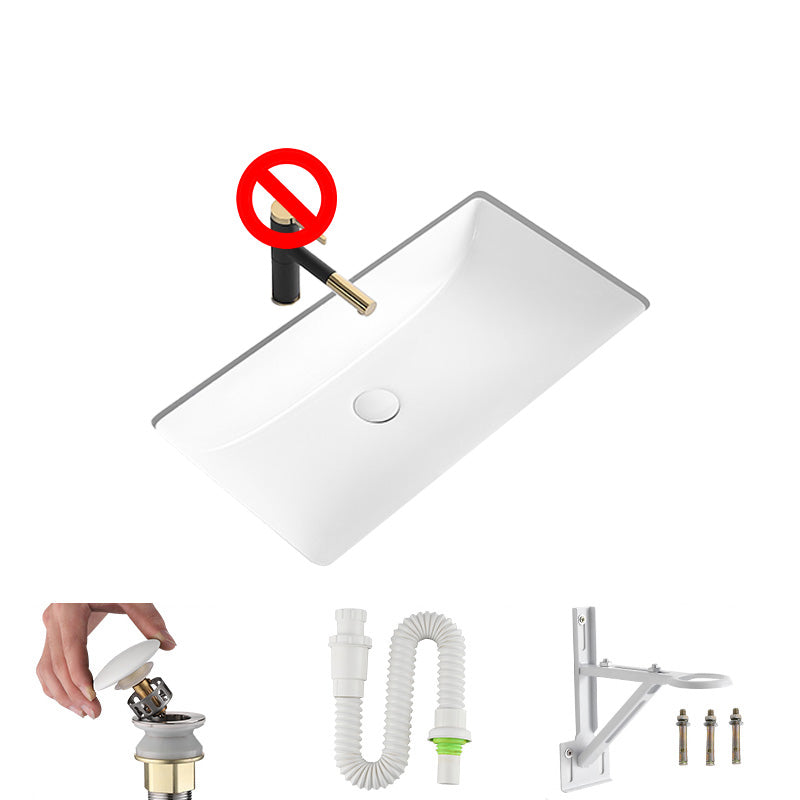 Modern Undermount Bathroom Sink Rectangular Porcelain with Faucet Basin Sink 28"L x 17"W x 7"H Sink Clearhalo 'Bathroom Remodel & Bathroom Fixtures' 'Bathroom Sinks & Faucet Components' 'Bathroom Sinks' 'bathroom_sink' 'Home Improvement' 'home_improvement' 'home_improvement_bathroom_sink' 7046442