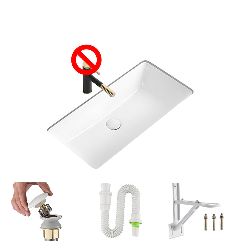 Modern Undermount Bathroom Sink Rectangular Porcelain with Faucet Basin Sink 28"L x 15"W x 8"H Sink Clearhalo 'Bathroom Remodel & Bathroom Fixtures' 'Bathroom Sinks & Faucet Components' 'Bathroom Sinks' 'bathroom_sink' 'Home Improvement' 'home_improvement' 'home_improvement_bathroom_sink' 7046443