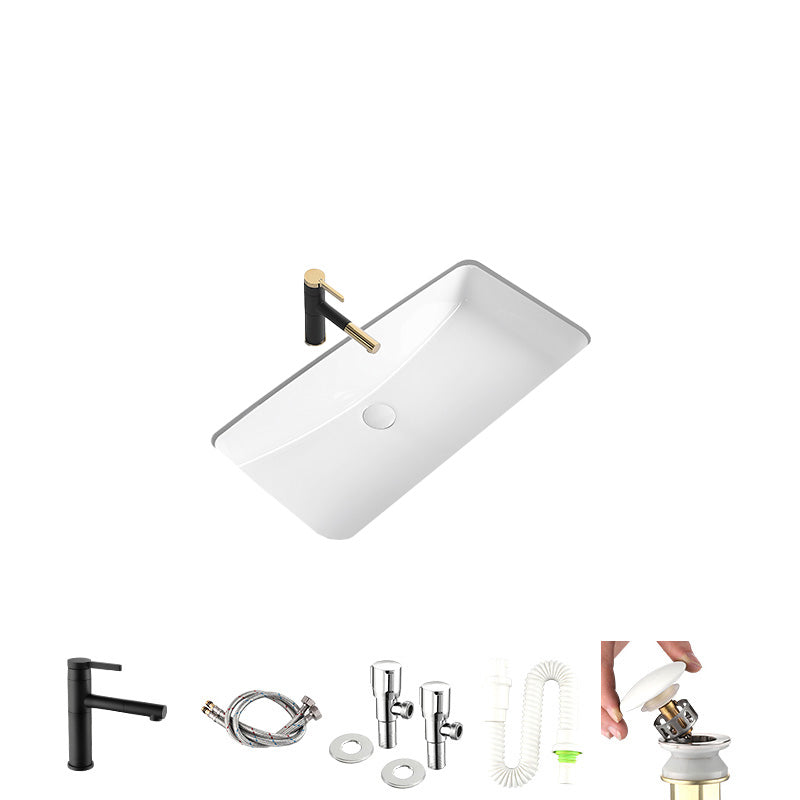 Modern Undermount Bathroom Sink Rectangular Porcelain with Faucet Basin Sink 32"L x 17"W x 8"H Sink with Faucet Clearhalo 'Bathroom Remodel & Bathroom Fixtures' 'Bathroom Sinks & Faucet Components' 'Bathroom Sinks' 'bathroom_sink' 'Home Improvement' 'home_improvement' 'home_improvement_bathroom_sink' 7046444