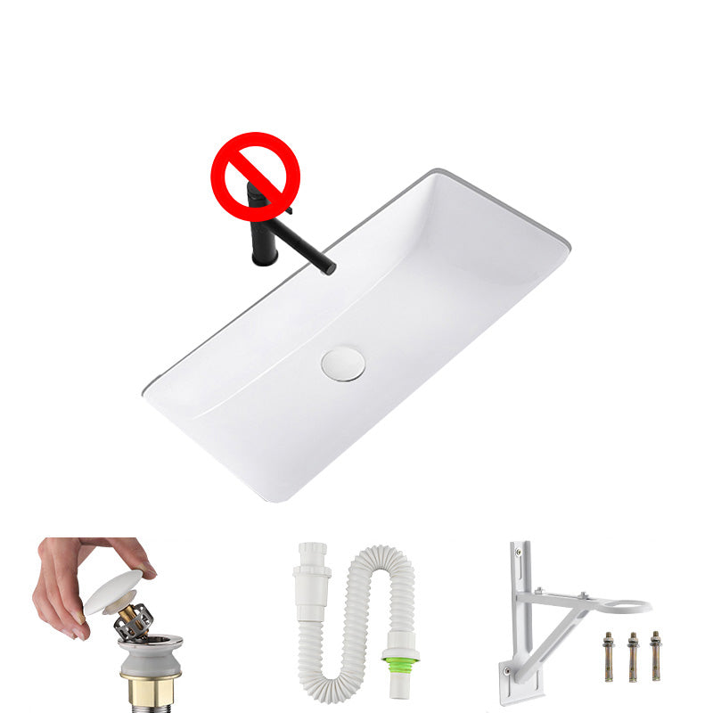 Modern Undermount Bathroom Sink Rectangular Porcelain with Faucet Basin Sink 32"L x 17"W x 8"H Sink Clearhalo 'Bathroom Remodel & Bathroom Fixtures' 'Bathroom Sinks & Faucet Components' 'Bathroom Sinks' 'bathroom_sink' 'Home Improvement' 'home_improvement' 'home_improvement_bathroom_sink' 7046446