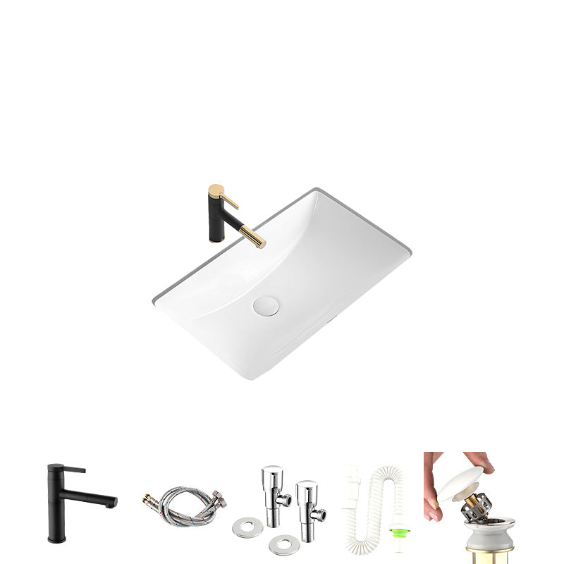 Modern Undermount Bathroom Sink Rectangular Porcelain with Faucet Basin Sink 26"L x 17"W x 8"H Sink with Faucet Clearhalo 'Bathroom Remodel & Bathroom Fixtures' 'Bathroom Sinks & Faucet Components' 'Bathroom Sinks' 'bathroom_sink' 'Home Improvement' 'home_improvement' 'home_improvement_bathroom_sink' 7046448