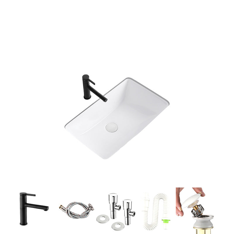 Modern Undermount Bathroom Sink Rectangular Porcelain with Faucet Basin Sink 24"L x 16"W x 7"H Sink with Faucet Clearhalo 'Bathroom Remodel & Bathroom Fixtures' 'Bathroom Sinks & Faucet Components' 'Bathroom Sinks' 'bathroom_sink' 'Home Improvement' 'home_improvement' 'home_improvement_bathroom_sink' 7046449