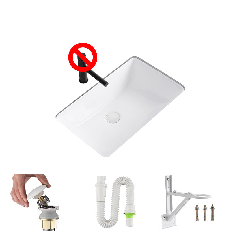 Modern Undermount Bathroom Sink Rectangular Porcelain with Faucet Basin Sink 24"L x 16"W x 7"H Sink Clearhalo 'Bathroom Remodel & Bathroom Fixtures' 'Bathroom Sinks & Faucet Components' 'Bathroom Sinks' 'bathroom_sink' 'Home Improvement' 'home_improvement' 'home_improvement_bathroom_sink' 7046451