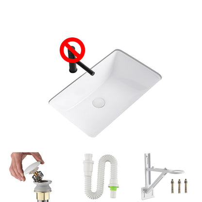 Modern Undermount Bathroom Sink Rectangular Porcelain with Faucet Basin Sink 24"L x 16"W x 7"H Sink Clearhalo 'Bathroom Remodel & Bathroom Fixtures' 'Bathroom Sinks & Faucet Components' 'Bathroom Sinks' 'bathroom_sink' 'Home Improvement' 'home_improvement' 'home_improvement_bathroom_sink' 7046451