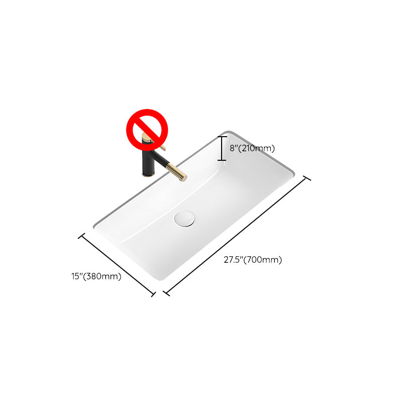 Modern Undermount Bathroom Sink Rectangular Porcelain with Faucet Basin Sink Clearhalo 'Bathroom Remodel & Bathroom Fixtures' 'Bathroom Sinks & Faucet Components' 'Bathroom Sinks' 'bathroom_sink' 'Home Improvement' 'home_improvement' 'home_improvement_bathroom_sink' 7046456