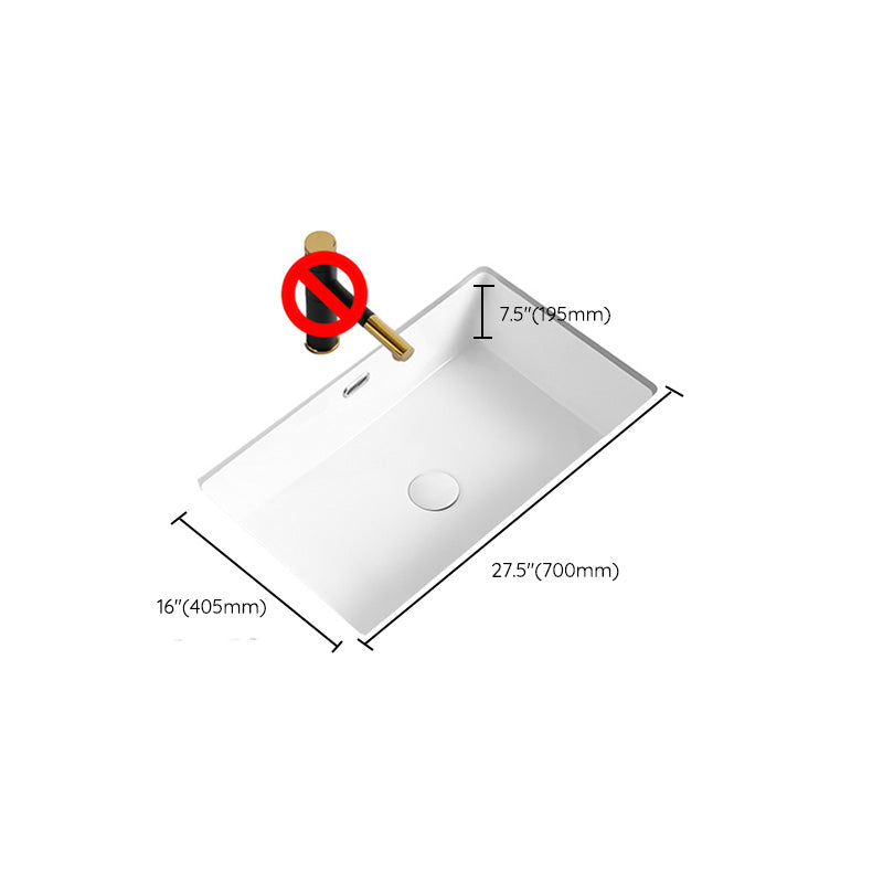 Modern Undermount Bathroom Sink Rectangular Porcelain with Faucet Basin Sink Clearhalo 'Bathroom Remodel & Bathroom Fixtures' 'Bathroom Sinks & Faucet Components' 'Bathroom Sinks' 'bathroom_sink' 'Home Improvement' 'home_improvement' 'home_improvement_bathroom_sink' 7046458