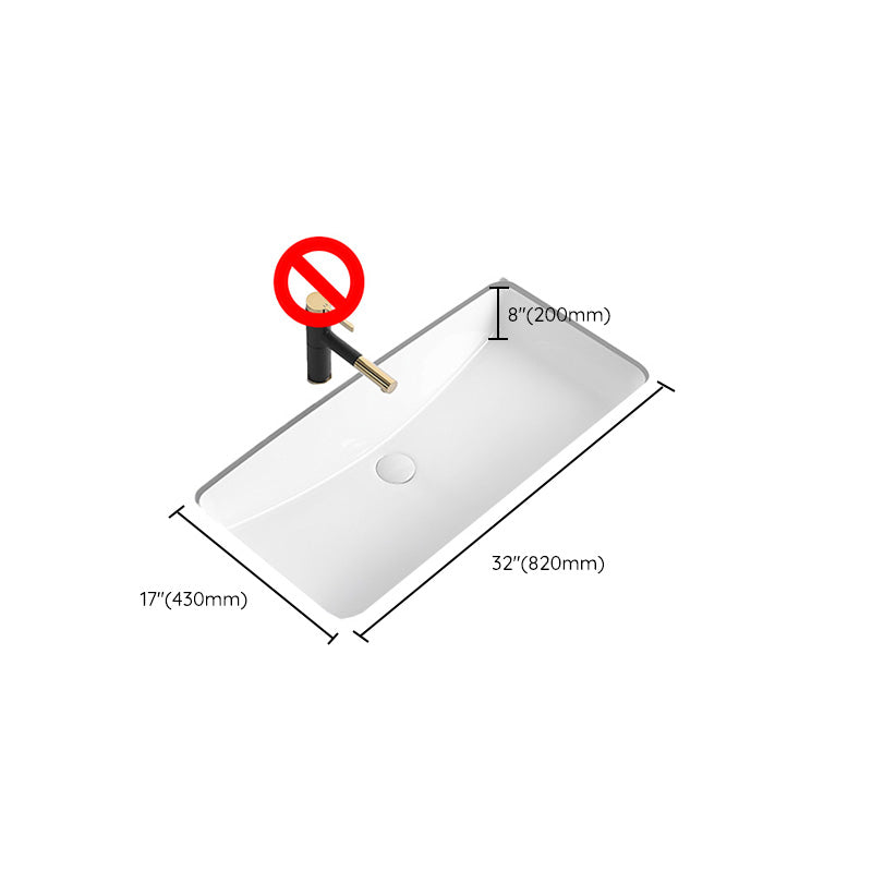 Modern Undermount Bathroom Sink Rectangular Porcelain with Faucet Basin Sink Clearhalo 'Bathroom Remodel & Bathroom Fixtures' 'Bathroom Sinks & Faucet Components' 'Bathroom Sinks' 'bathroom_sink' 'Home Improvement' 'home_improvement' 'home_improvement_bathroom_sink' 7046461