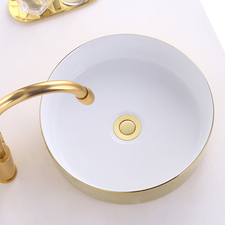 Round Bathroom Sink Contemporary Porcelain Trough Bathroom Sink Clearhalo 'Bathroom Remodel & Bathroom Fixtures' 'Bathroom Sinks & Faucet Components' 'Bathroom Sinks' 'bathroom_sink' 'Home Improvement' 'home_improvement' 'home_improvement_bathroom_sink' 7046501
