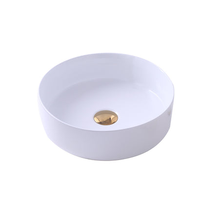 Round Bathroom Sink Contemporary Porcelain Trough Bathroom Sink 14"L x 14"W x 5"H White Sink Clearhalo 'Bathroom Remodel & Bathroom Fixtures' 'Bathroom Sinks & Faucet Components' 'Bathroom Sinks' 'bathroom_sink' 'Home Improvement' 'home_improvement' 'home_improvement_bathroom_sink' 7046512