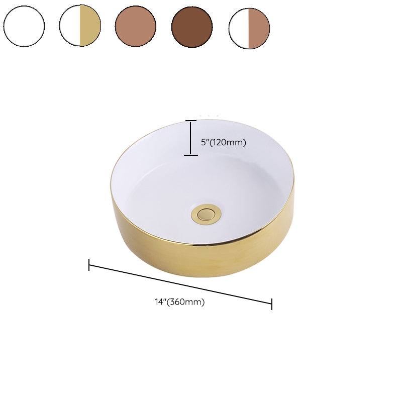 Round Bathroom Sink Contemporary Porcelain Trough Bathroom Sink Clearhalo 'Bathroom Remodel & Bathroom Fixtures' 'Bathroom Sinks & Faucet Components' 'Bathroom Sinks' 'bathroom_sink' 'Home Improvement' 'home_improvement' 'home_improvement_bathroom_sink' 7046535