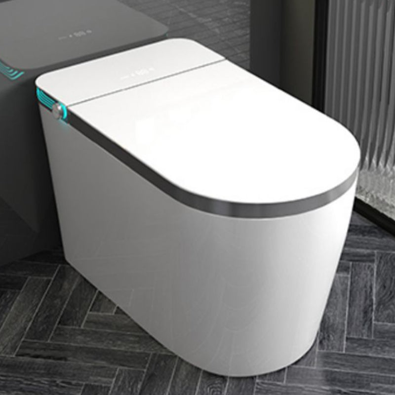 Contemporary Siphon Jet Flush Toilet 1-Piece Toilet Bowl for Bathroom Foot Touch Flush (Standard Configuration) 16" Clearhalo 'Bathroom Remodel & Bathroom Fixtures' 'Home Improvement' 'home_improvement' 'home_improvement_toilets' 'Toilets & Bidets' 'Toilets' 7049872