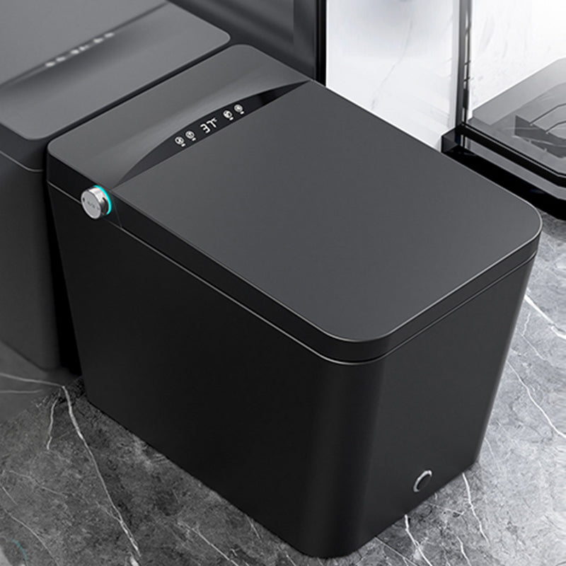 Contemporary Siphon Jet Flush Toilet One Piece Toilet Bowl for Bathroom Black 16" Clearhalo 'Bathroom Remodel & Bathroom Fixtures' 'Home Improvement' 'home_improvement' 'home_improvement_toilets' 'Toilets & Bidets' 'Toilets' 7049886