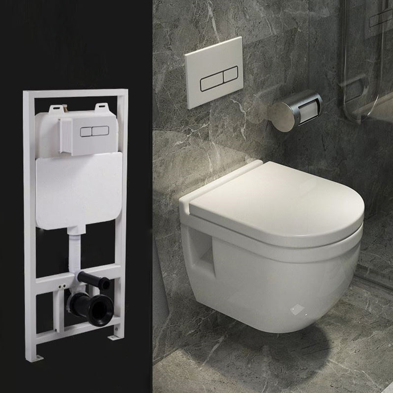 Modern White Ceramic Flush Toilet Wall Mount Urine Toilet with Seat for Washroom 14"L x 20"W x 15"H Toilet with Tanker Clearhalo 'Bathroom Remodel & Bathroom Fixtures' 'Home Improvement' 'home_improvement' 'home_improvement_toilets' 'Toilets & Bidets' 'Toilets' 7049964