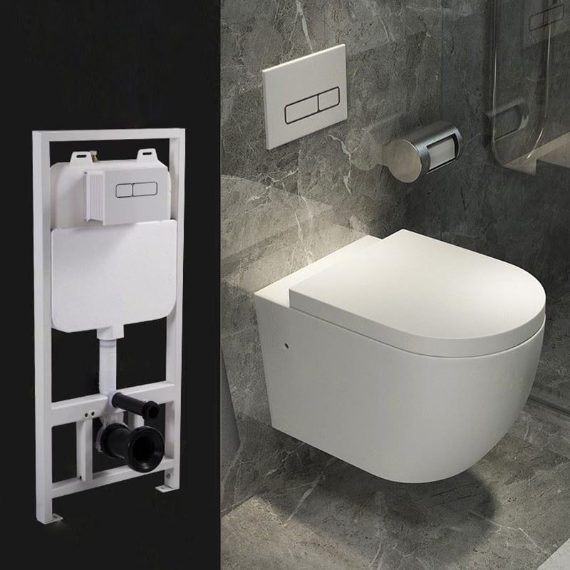 Modern White Ceramic Flush Toilet Wall Mount Urine Toilet with Seat for Washroom 14"L x 22"W x 15"H Toilet with Tanker Clearhalo 'Bathroom Remodel & Bathroom Fixtures' 'Home Improvement' 'home_improvement' 'home_improvement_toilets' 'Toilets & Bidets' 'Toilets' 7049967
