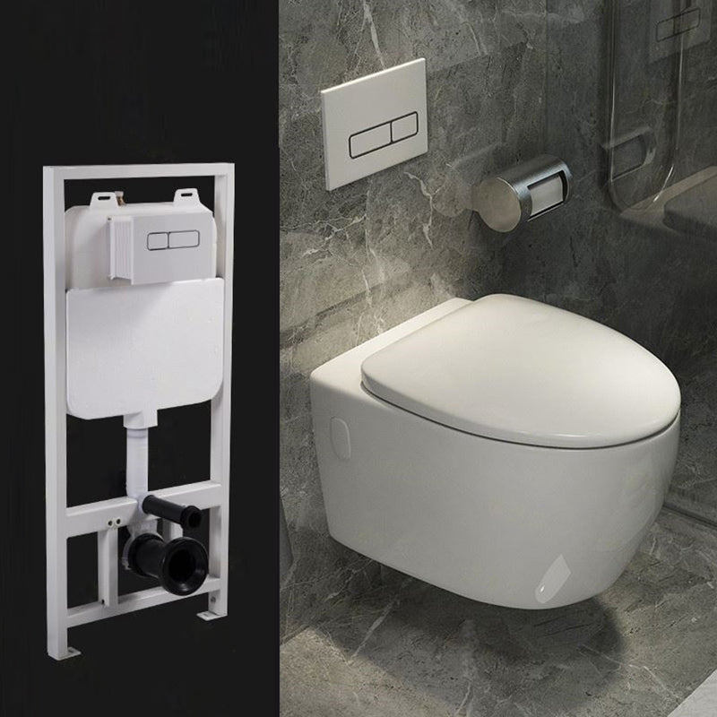 Modern White Ceramic Flush Toilet Wall Mount Urine Toilet with Seat for Washroom 15"L x 22"W x 13"H Toilet with Tanker Clearhalo 'Bathroom Remodel & Bathroom Fixtures' 'Home Improvement' 'home_improvement' 'home_improvement_toilets' 'Toilets & Bidets' 'Toilets' 7049971