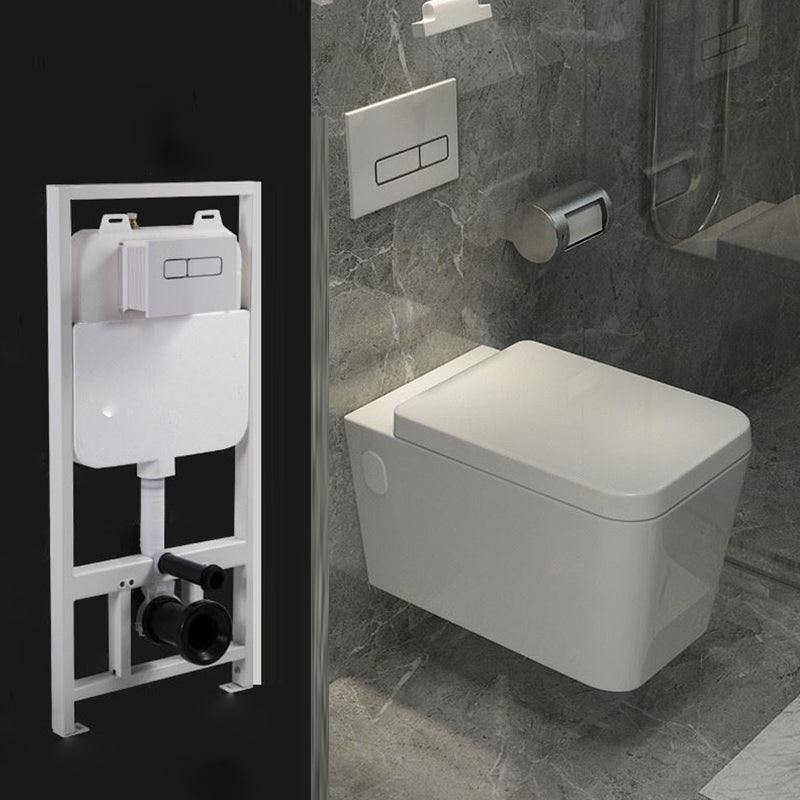 Modern White Ceramic Flush Toilet Wall Mount Urine Toilet with Seat for Washroom 14"L x 22"W x 13"H Toilet with Tanker Clearhalo 'Bathroom Remodel & Bathroom Fixtures' 'Home Improvement' 'home_improvement' 'home_improvement_toilets' 'Toilets & Bidets' 'Toilets' 7049974