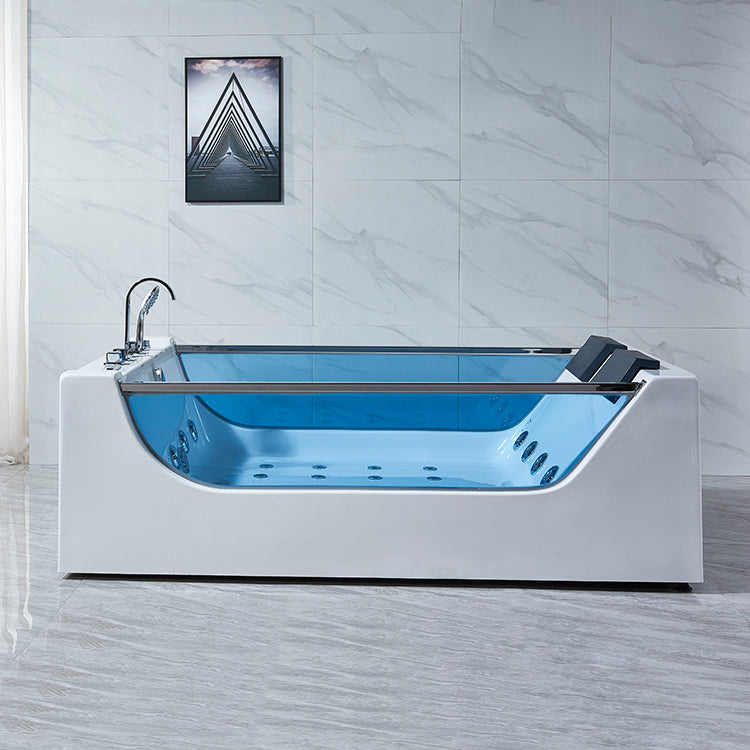Modern Acrylic Bath Freestanding Soaking White Rectangular Bathtub Clearhalo 'Bathroom Remodel & Bathroom Fixtures' 'Bathtubs' 'Home Improvement' 'home_improvement' 'home_improvement_bathtubs' 'Showers & Bathtubs' 7049986