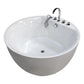 Round Bathtub Acrylic Soaking Freestanding Bathtub , 25.59-inch Tall Tub with Black 5-Piece Set Clearhalo 'Bathroom Remodel & Bathroom Fixtures' 'Bathtubs' 'Home Improvement' 'home_improvement' 'home_improvement_bathtubs' 'Showers & Bathtubs' 7050051