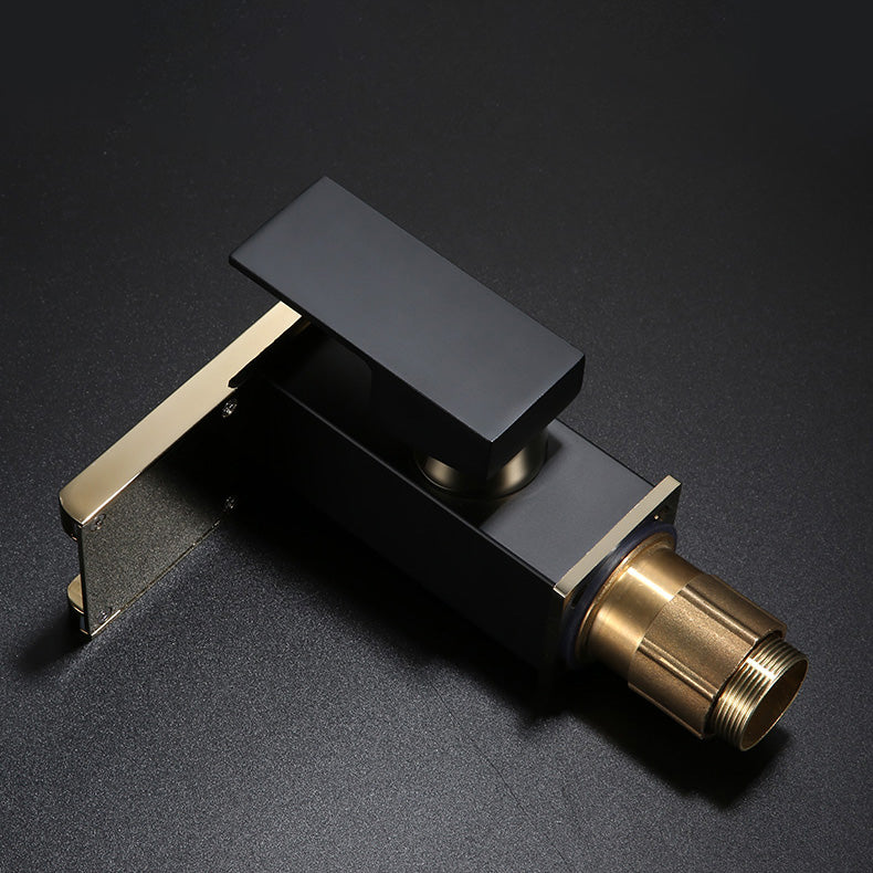 Vanity Sink Faucet Waterfall Spout Single Handle Faucet with LED Light Clearhalo 'Bathroom Remodel & Bathroom Fixtures' 'Bathroom Sink Faucets' 'Bathroom Sinks & Faucet Components' 'bathroom_sink_faucets' 'Home Improvement' 'home_improvement' 'home_improvement_bathroom_sink_faucets' 7050621