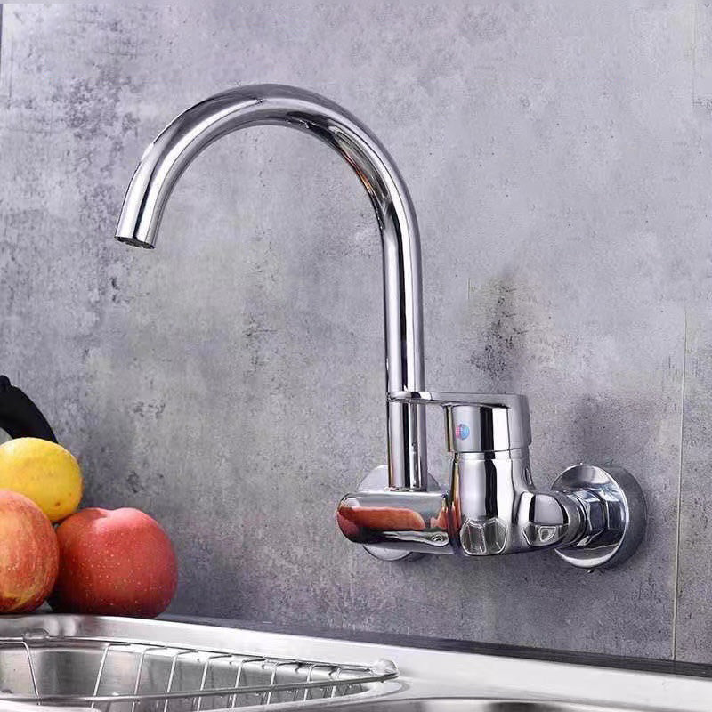 Modern Metal Wall-mounted Kitchen Faucet One Handle High Arch Water Filler Clearhalo 'Home Improvement' 'home_improvement' 'home_improvement_kitchen_faucets' 'Kitchen Faucets' 'Kitchen Remodel & Kitchen Fixtures' 'Kitchen Sinks & Faucet Components' 'kitchen_faucets' 7050730