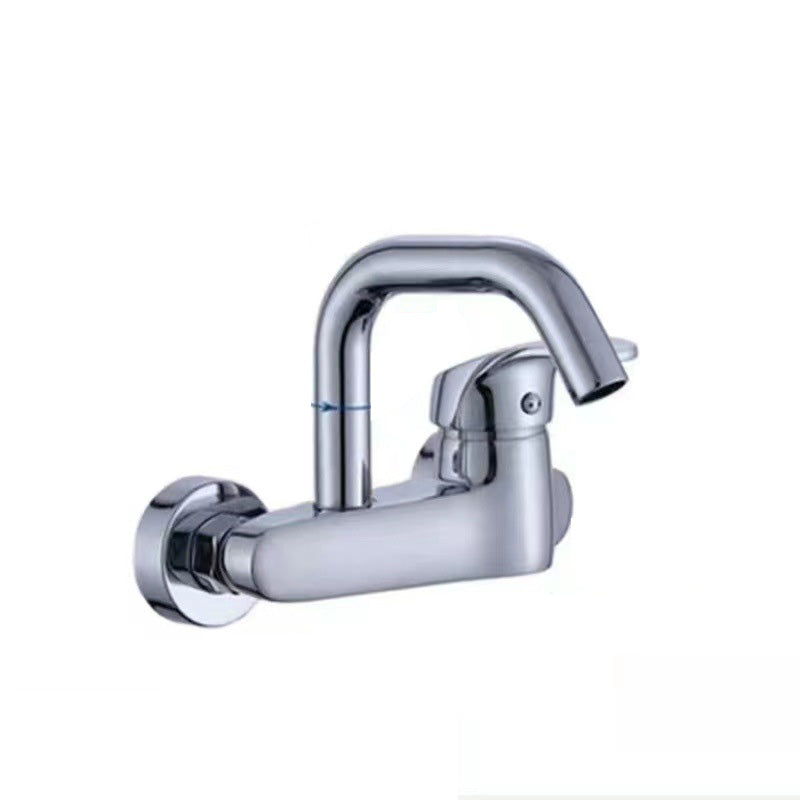 Modern Metal Wall-mounted Kitchen Faucet One Handle High Arch Water Filler Low Radian Clearhalo 'Home Improvement' 'home_improvement' 'home_improvement_kitchen_faucets' 'Kitchen Faucets' 'Kitchen Remodel & Kitchen Fixtures' 'Kitchen Sinks & Faucet Components' 'kitchen_faucets' 7050733