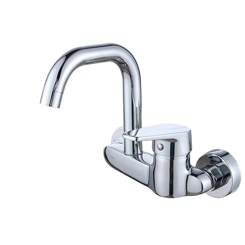 Modern Metal Wall-mounted Kitchen Faucet One Handle High Arch Water Filler Short Clearhalo 'Home Improvement' 'home_improvement' 'home_improvement_kitchen_faucets' 'Kitchen Faucets' 'Kitchen Remodel & Kitchen Fixtures' 'Kitchen Sinks & Faucet Components' 'kitchen_faucets' 7050735